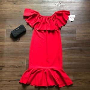 LuLaRoe Red Cici Dress Small NWT